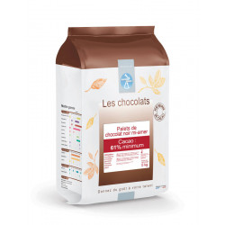 Chocolat de couverture noir 61 % cacao en palets 5 kg