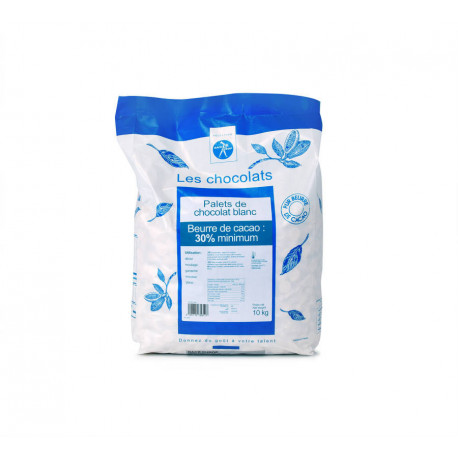 Chocolat de laboratoire blanc 30 % cacao en palets 10 kg