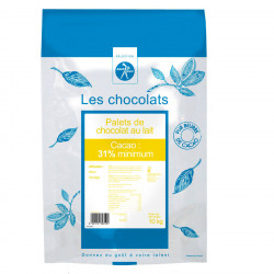 Chocolat de couverture lait 31 % cacao en palets 10 kg