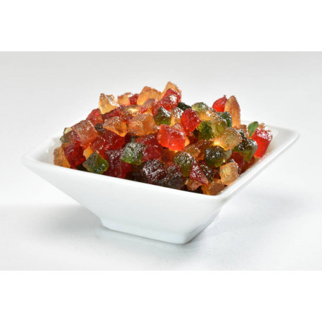 Fruits confits tricolores en cubes 6 mm 1 kg