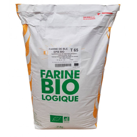 Faine de blé bio T 65 - 25 kg
