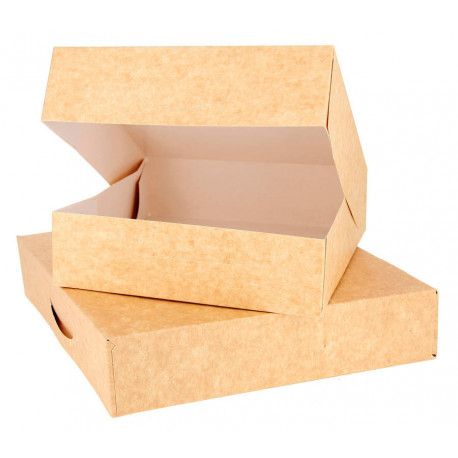Boîte carrée kraft 26 x 26 x 5 cm x 50