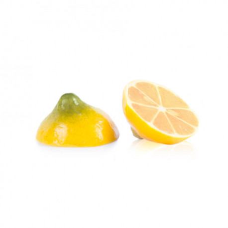 Citron jaune 3D chocolat blanc à la surface colorée 256 g