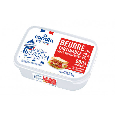 Beurre doux léger tartinable 40 % MG 1 kg