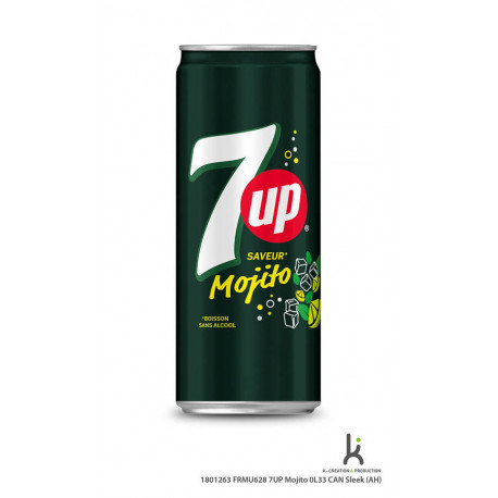 Boisson gazeuse 7 UP saveur mojito sleek 33 cl