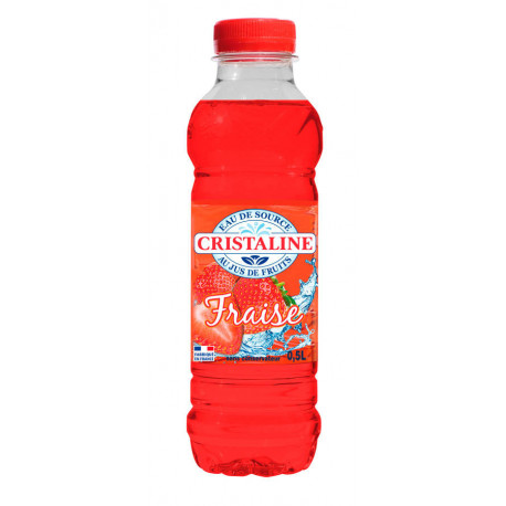Eau de source et jus de fraise Cristaline 50 cl