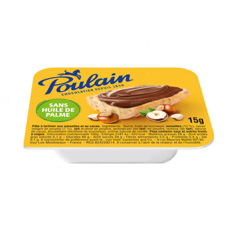 Pâte à tartiner au cacao et noisette Poulain 15 g