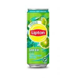 Boisson au thé citron vert menthe Lipton Green Ice Tea 33 cl