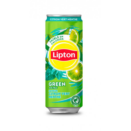 Boisson au thé citron vert menthe Lipton Green Ice Tea 33 cl