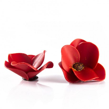 fleur coquelicot en chocolat noir et blanc 396 g
