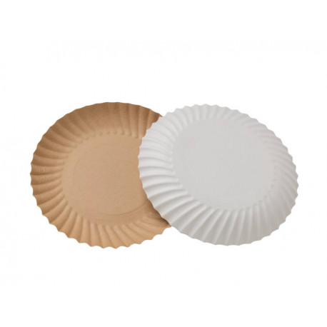Plat en carton écru rond diamètre185 mm x 50