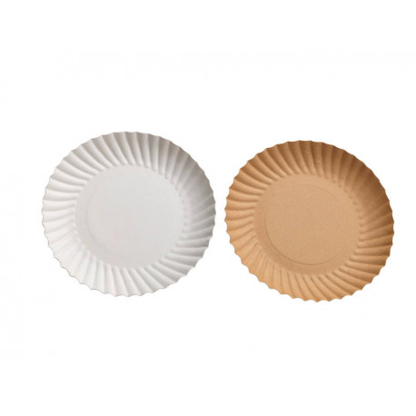 Plat en carton rond blanc diamètre 210 mm x 50