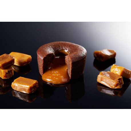 Coulant gourmand au chocolat coeur caramel au sel de Guérande 100 g