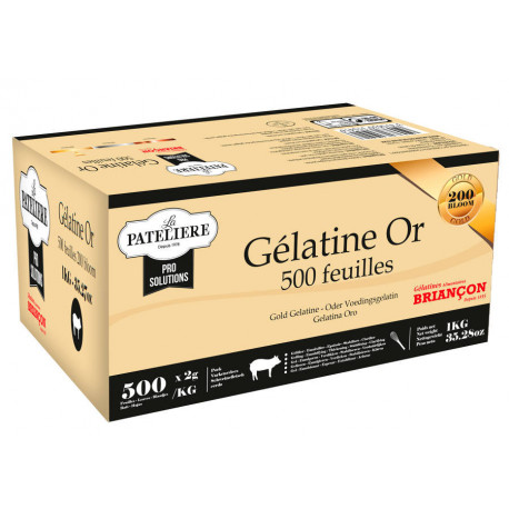 Gélatine porcine 500 feuilles 200 bloom 1 kg