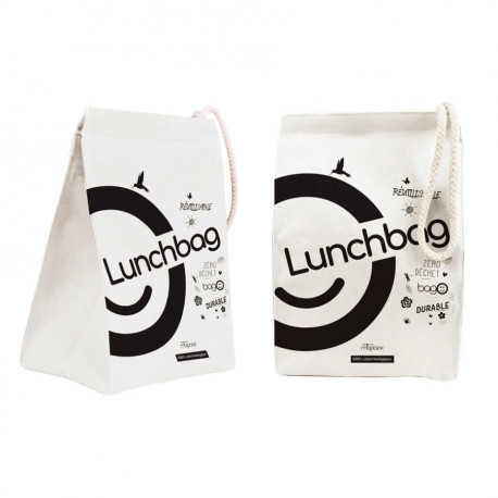 Sac lunchbag bago coton naturel 190 x 250 + SF 120 mm x 10
