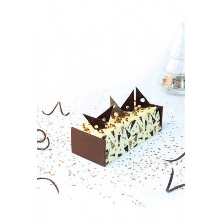 Bûchette nature décor Santa 55 cm