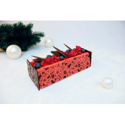 Gouttière biscuit joconde rouge décor Noël 57 cm