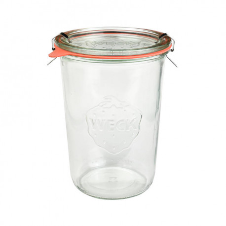 Pot et couvercles en verre avec joints et clips 850 cc 100 x 147 mm