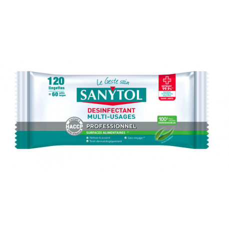 Lingettes multi-usages désinfectantes x 120