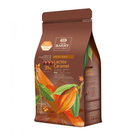 Chocolat de couverture au lait 31,1 % cacao Lactée caramel 1 kg