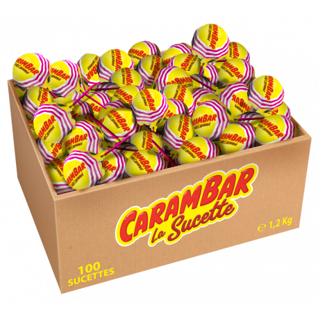 Sucette carambar family100 pièces 1.2 kg