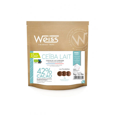 Sachet fondette chocolat lait ceiba 42% bio x 1 kg