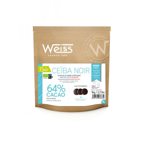 Sachet fondette chocolat noir ceiba 64% bio x 1 kg