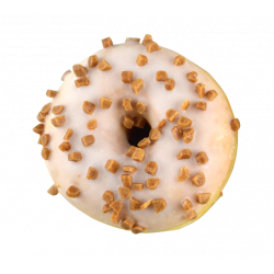 Donut fourré au caramel décor blanc et sucre 68 g x 48