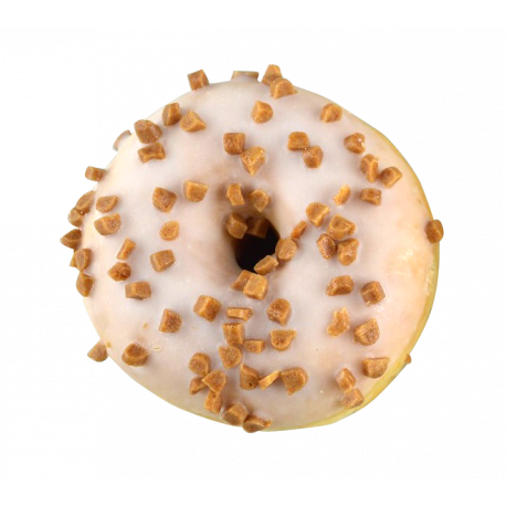Donut fourré au caramel décor blanc et sucre 68 g x 48