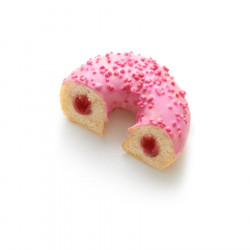 Donut fourré à la framboise décor rose et sucre 68 g x 48