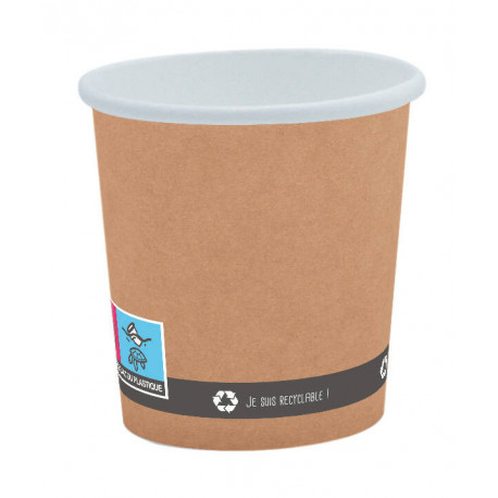 Gobelet carton couleur kraft 18 cl x 50