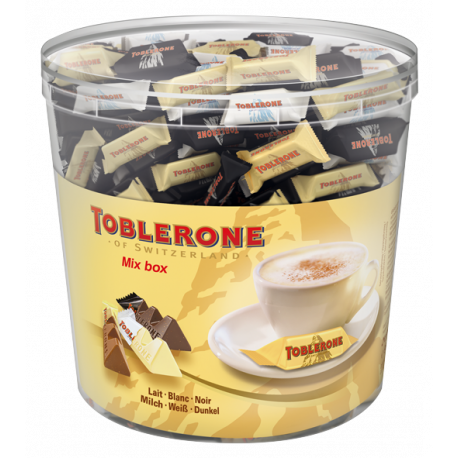 Assortiment de 3 mini chocolats : lait, noir, blanc Toblerone 900 g