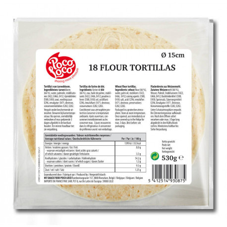 Tortillas blé nature 15 cm