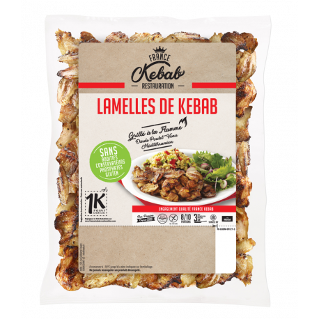 Kebab méditérranéen sans phosphates coupe aux couteaux 850 g