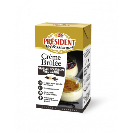 Appareil pour crème brûlée à la vanille bourbon avec grains UHT 1 L