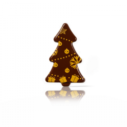 Décor arbre de noël assortiment en chocolat noir 63 pièces 252 g