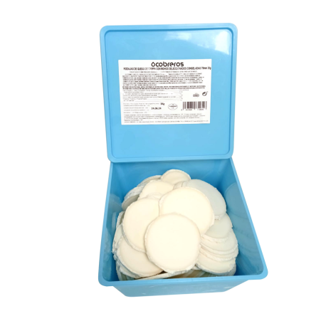 Fromage de chèvre non affiné sans penicillium tranche diamètre 42mm 7g IQF 1 kg