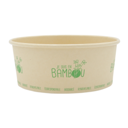 Boite salade en bambou 480ml diam 150 ht 45mm x50