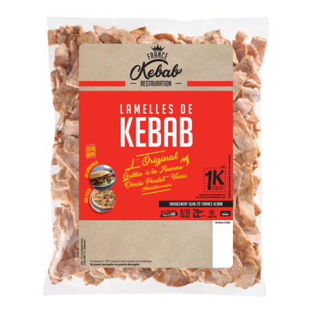 Kebab méditerranéen grillé en lamelles 850 g