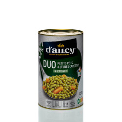 Duo petits pois et jeunes carottes à l'étuvée 5/1