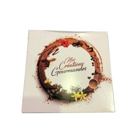 Boîte pâtissière carrée Poudrée box 16 x 16 x 8 cm x 50