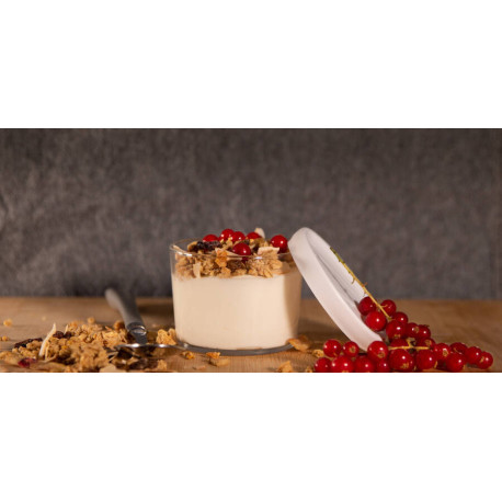 Plat et couvercle en verre 220 cc diamètre 84 mm x 24