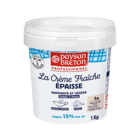 Crème fraîche épaisse légère 15 % MG 1 kg