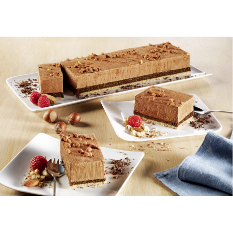 Bande feuillantine biscuit croustillant noise et mousse au chocolat 360x80x36 mm