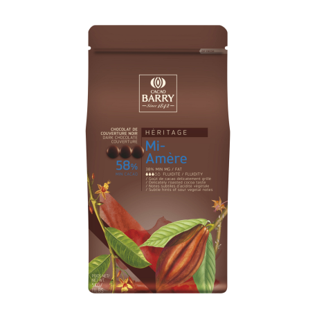 Chocolat de couverture noir 58 % cacao Favorites mi-amère 5 kg