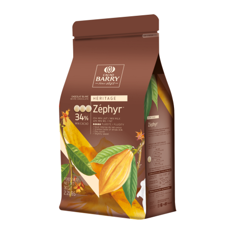 Chocolat de couverture blanc 34 % cacao Zéphyr 1 kg