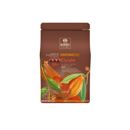 Chocolat de couverture au lait 36 % cacao Élysée 2,5 kg