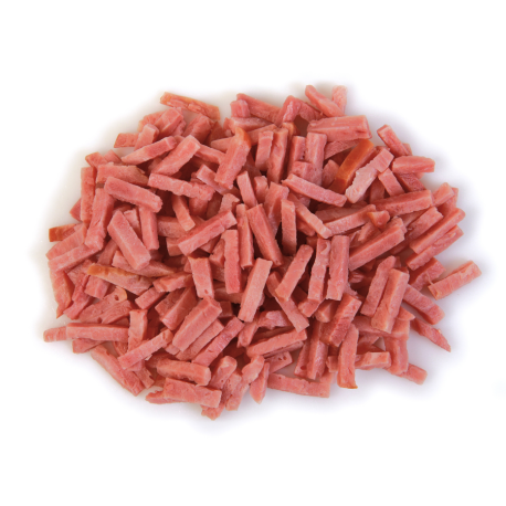 Lardon de dinde cuit fumé 5 x 5 mm IQF halal 2 kg