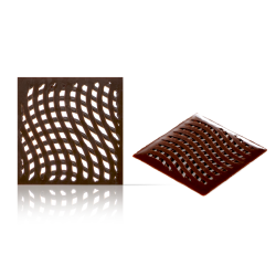 Carré 3D ondulé foncé en chocolat noir 165 pièces 429 g