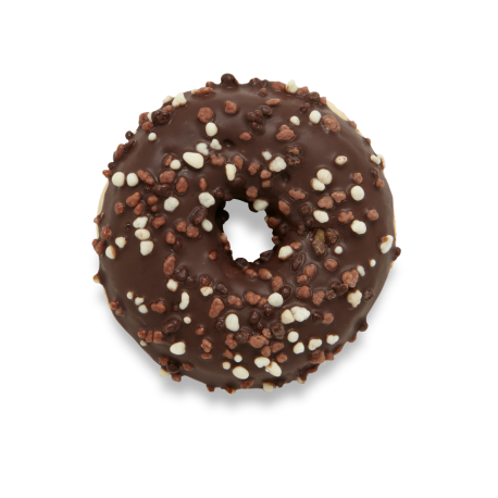 Donut fourré chocolat et décor chocolat lait, blanc et noir 72 g